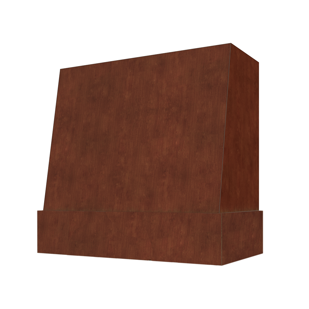 Angled Wood Range Hood with Matching Maple Band