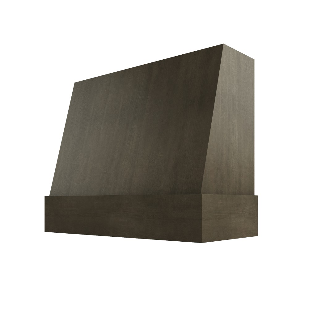 Angled Wood Range Hood with Matching Maple Band