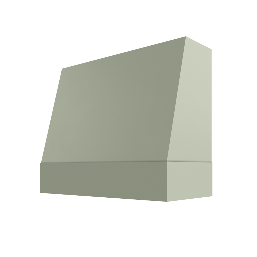 Angled Wood Range Hood with Matching Maple Band