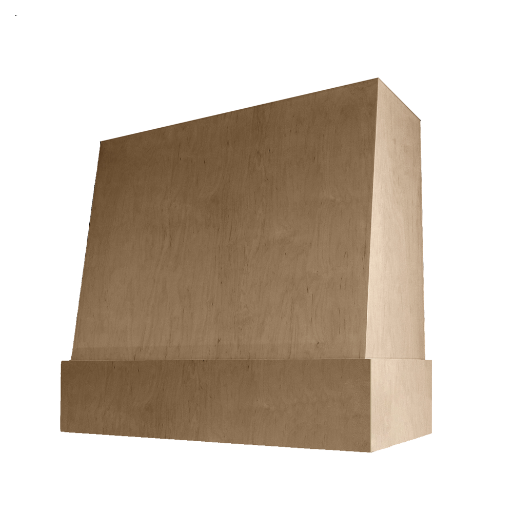 Angled Wood Range Hood with Matching Maple Band