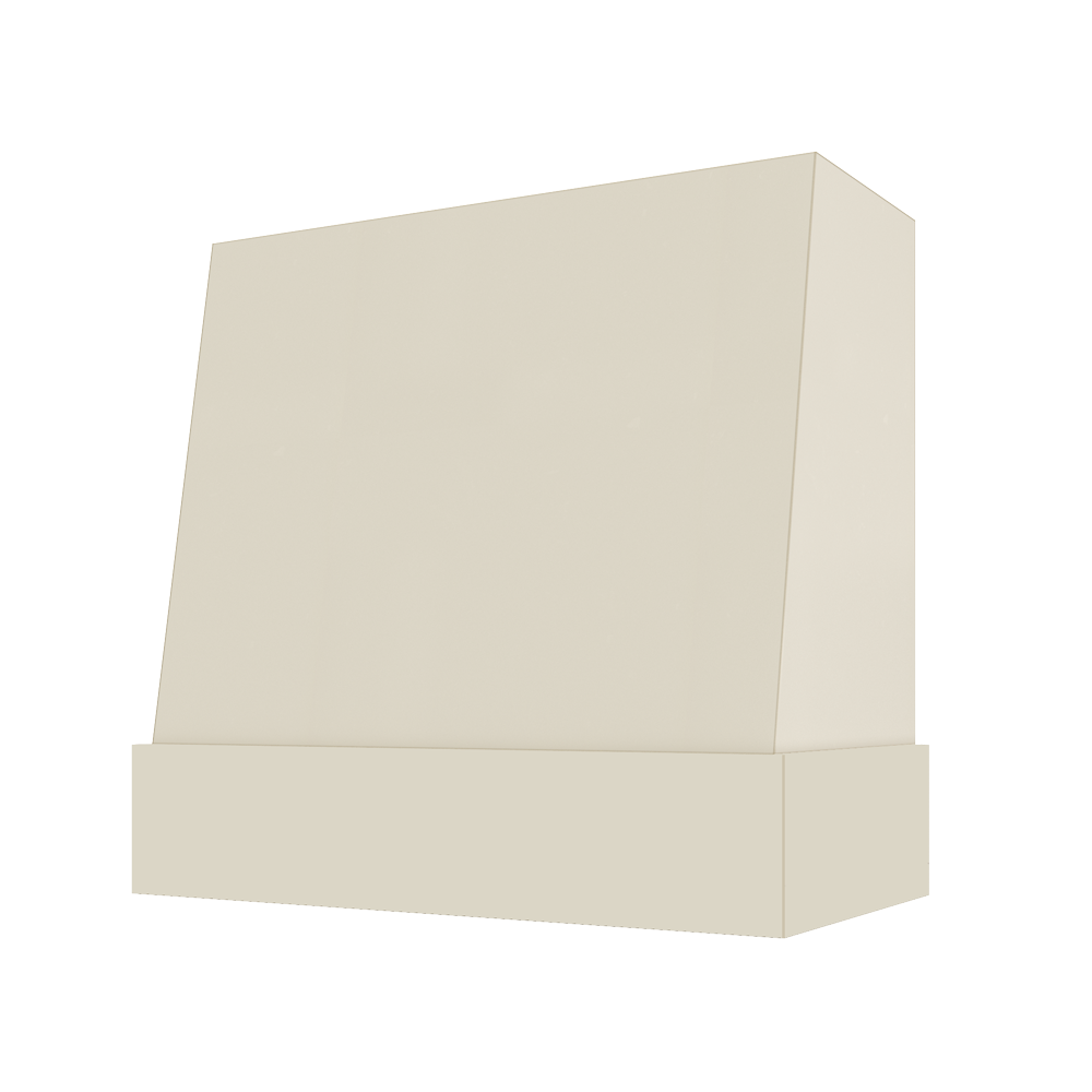 Angled Wood Range Hood with Matching Maple Band