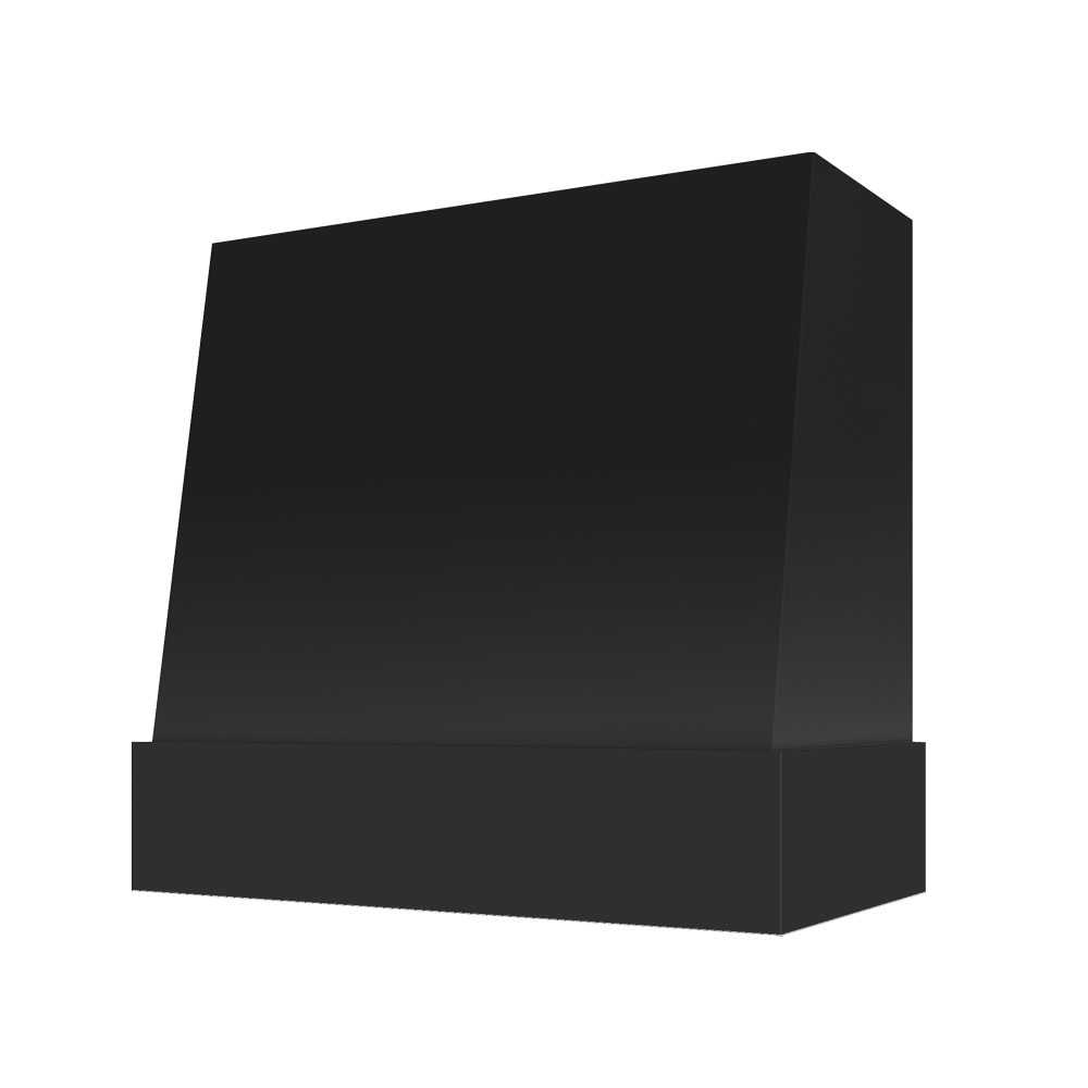 Angled Wood Range Hood with Matching Maple Band