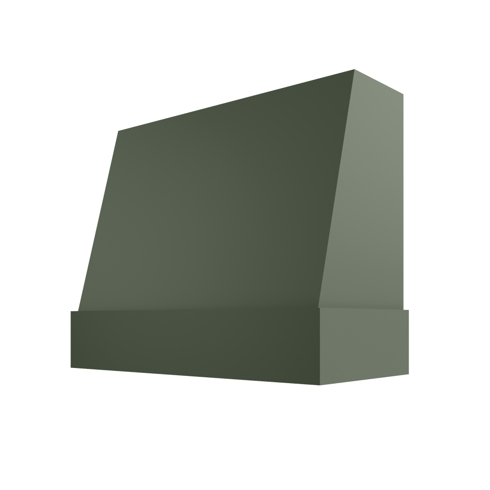 Angled Wood Range Hood with Matching Maple Band