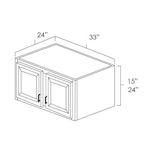 Hickory Shaker 33" x 15" x 24" Refrigerator Wall Cabinet