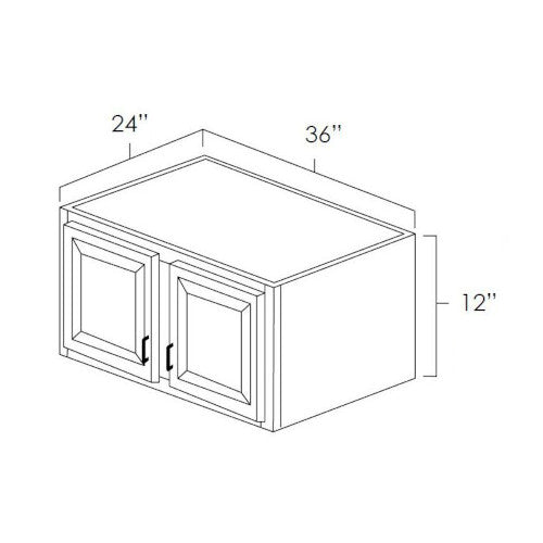 Unfinished Shaker 36" x 12" x 24" Refrigerator Wall Cabinet