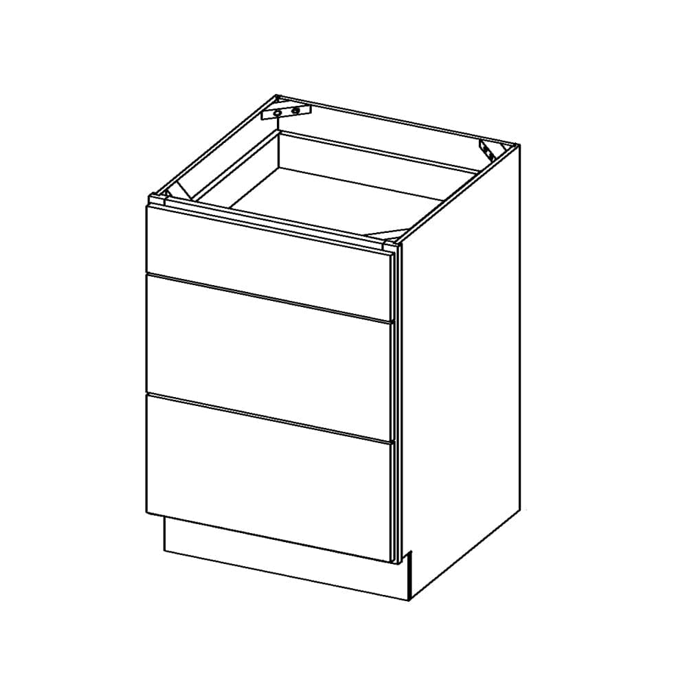 Rustic White Oak Base CabinetsRustic White Oak 24" 3-Drawer Base Cabinet