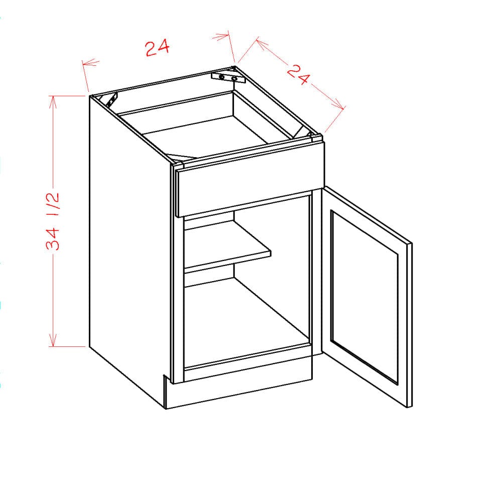 Rustic White Oak Base CabinetsRustic White Oak 24" Base Cabinet