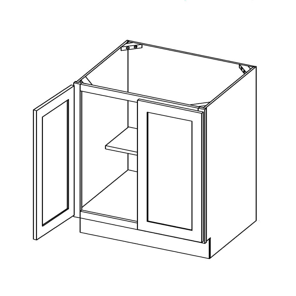 Rustic White Oak Base CabinetsRustic White Oak 27" Full Height Door Base Cabinet