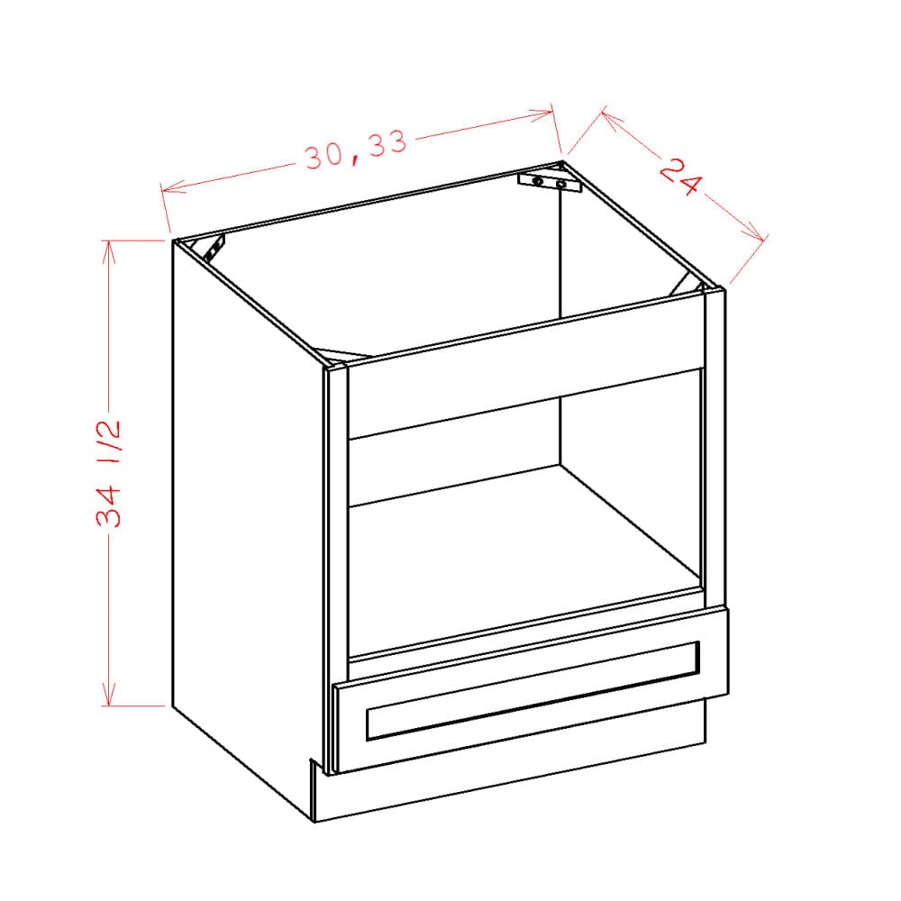 Rustic White Oak Base CabinetsRustic White Oak 33" Microwave Base Cabinet