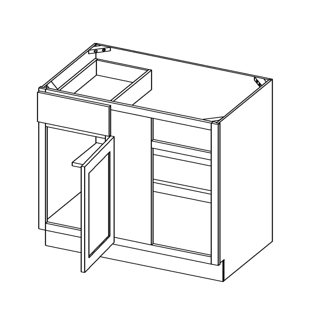 Rustic White Oak Base CabinetsRustic White Oak 36" Blind Corner Base Cabinet