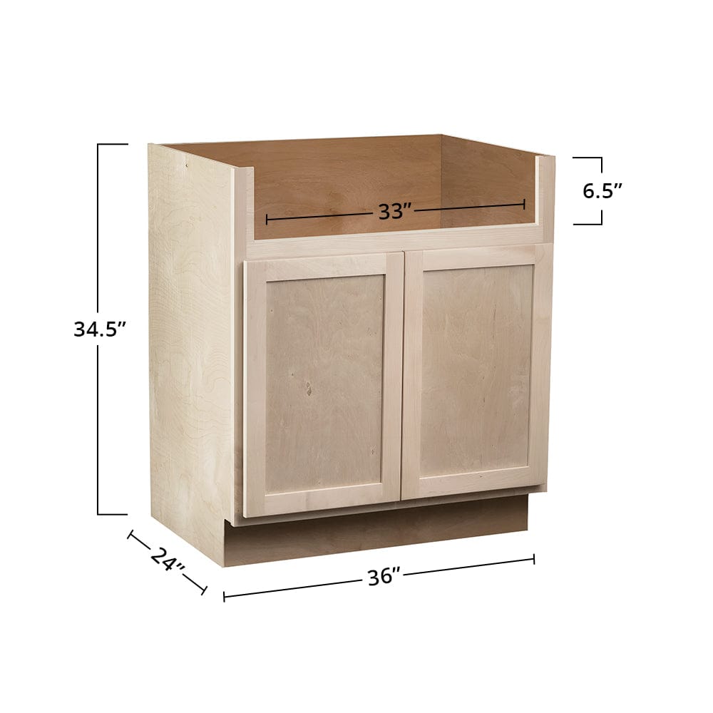 Rustic White Oak Base CabinetsRustic White Oak 36" Farmhouse Sink Base Cabinet