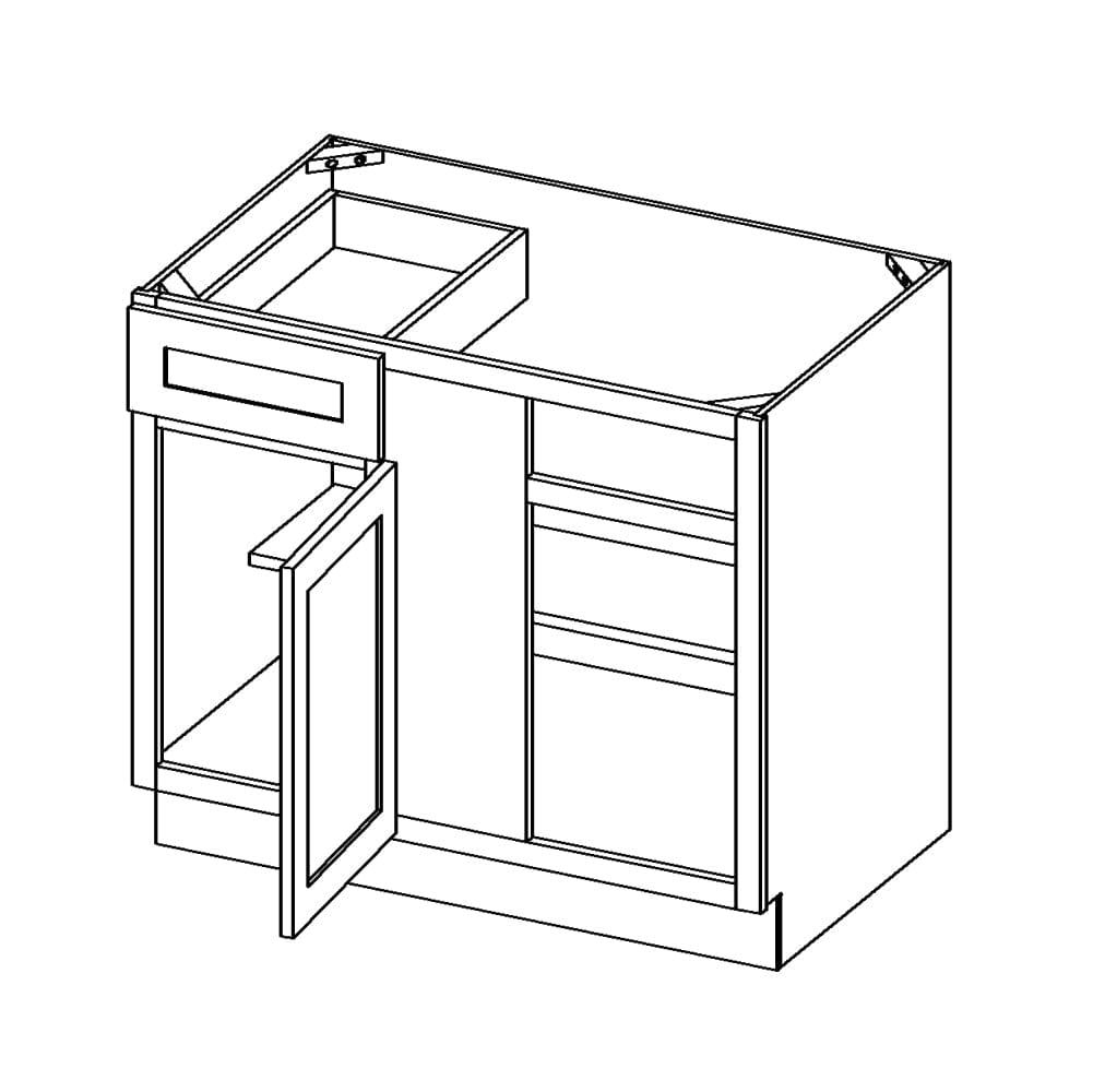 Rustic White Oak Base CabinetsRustic White Oak 42" Blind Corner Base Cabinet
