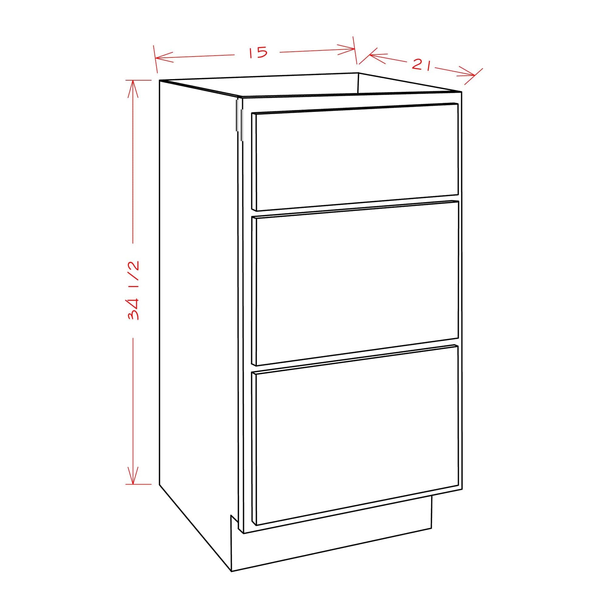 Rustic White Oak Bathroom VanitiesRustic White Oak 15" Bathroom Vanity 3-Drawer Base Cabinet