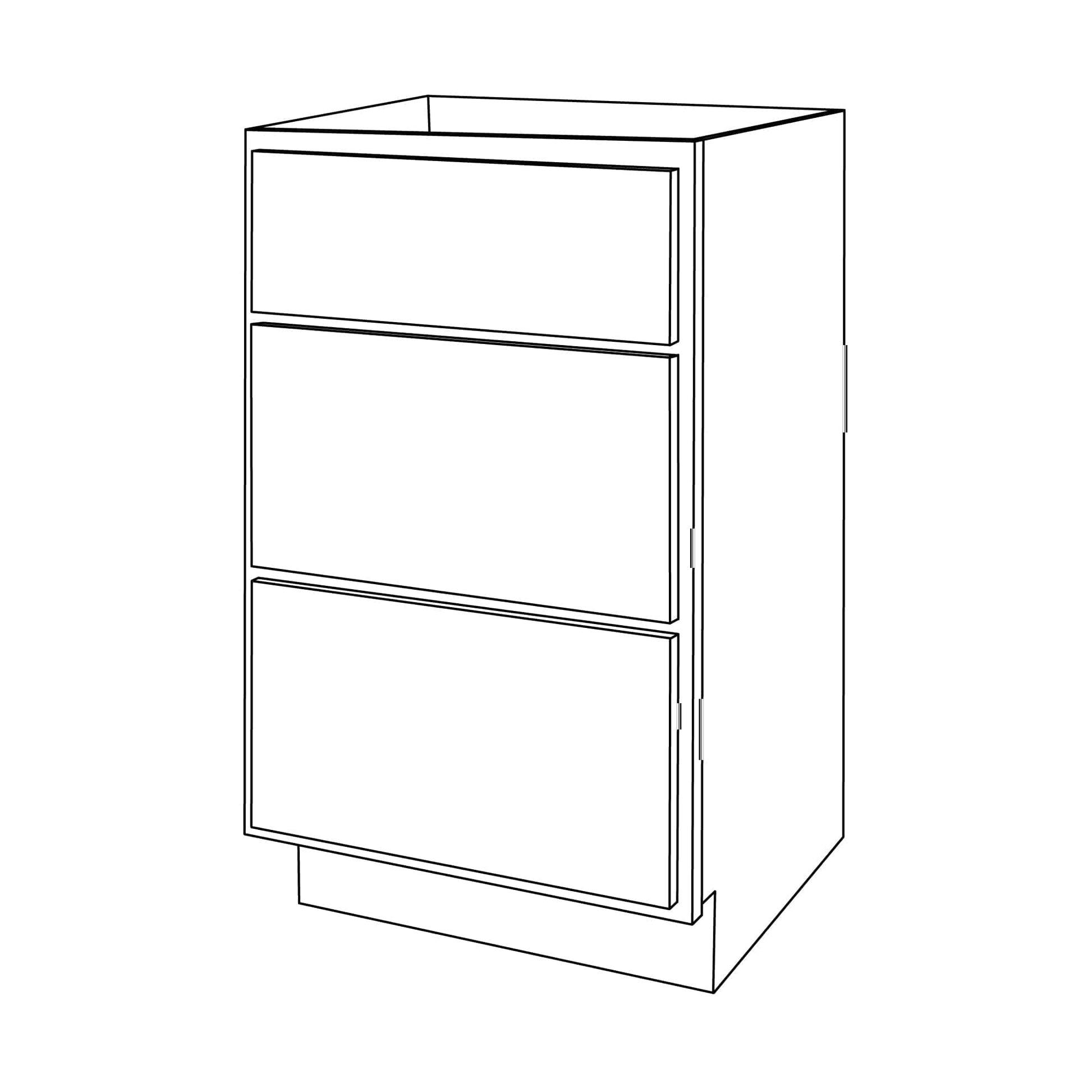 Rustic White Oak Bathroom VanitiesRustic White Oak 18" Bathroom Vanity 3-Drawer Base Cabinet