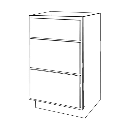 Rustic White Oak Bathroom VanitiesRustic White Oak 18" Bathroom Vanity 3-Drawer Base Cabinet