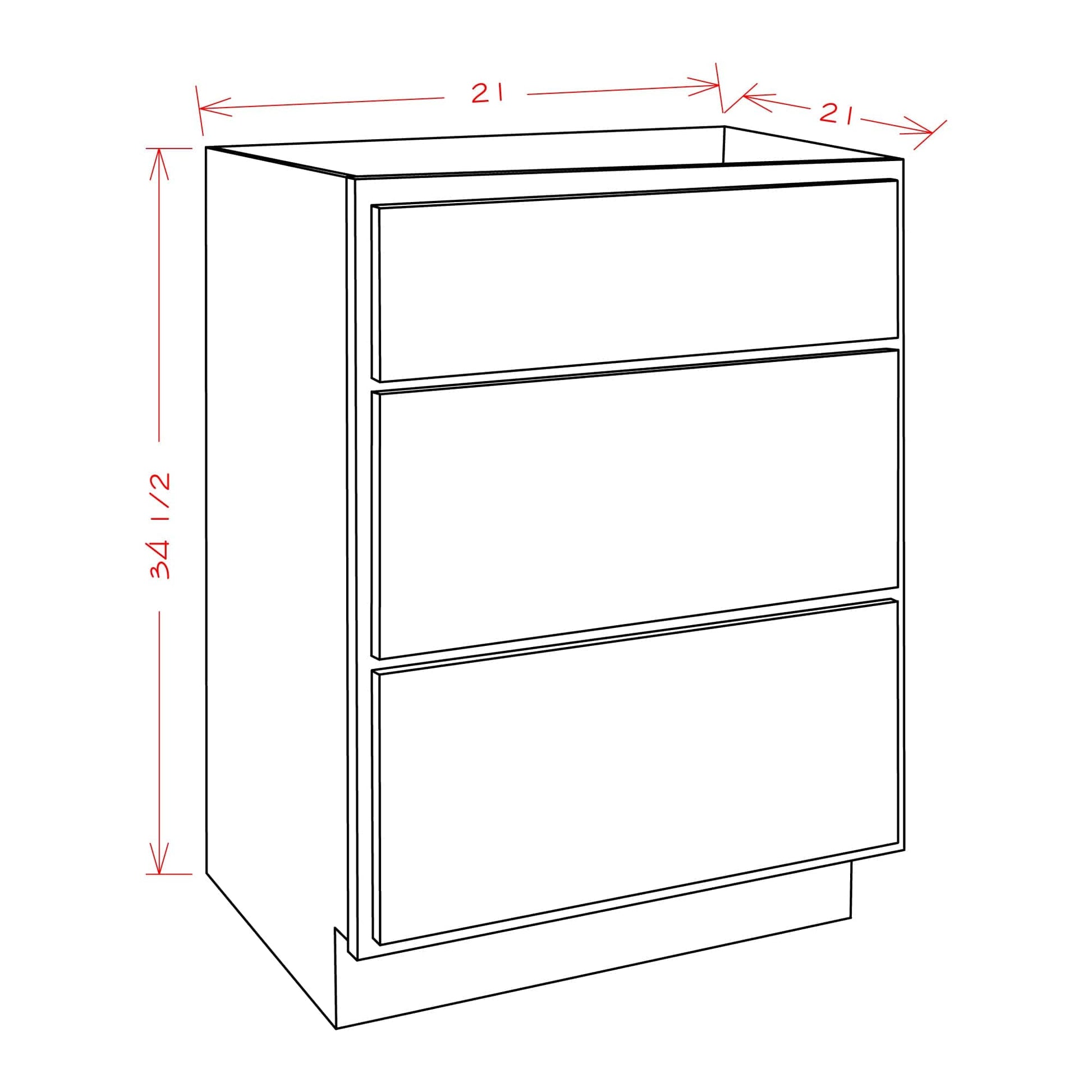 Rustic White Oak Bathroom VanitiesRustic White Oak 21" Bathroom Vanity 3-Drawer Base Cabinet