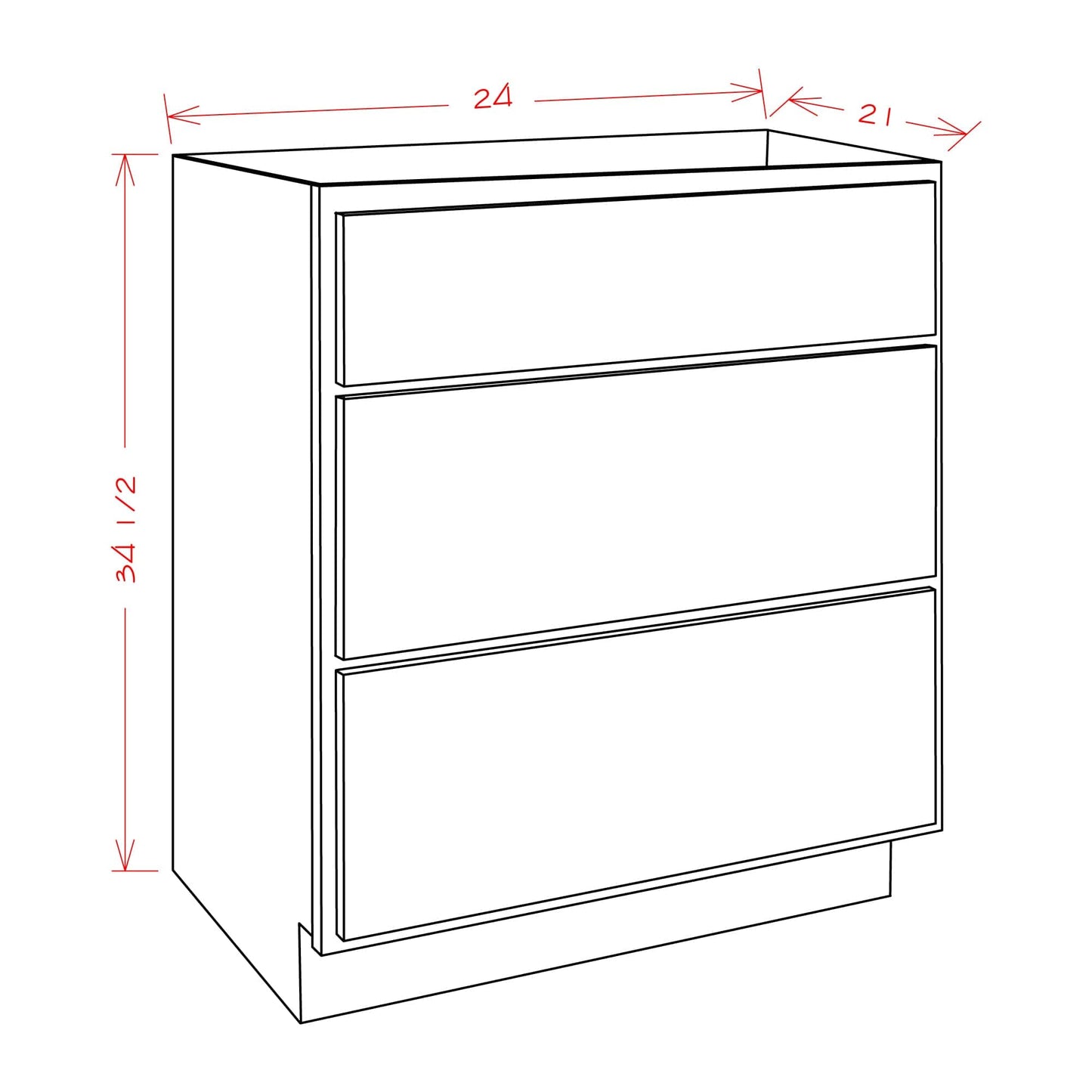 Rustic White Oak Bathroom VanitiesRustic White Oak 24" Bathroom Vanity 3-Drawer Base Cabinet