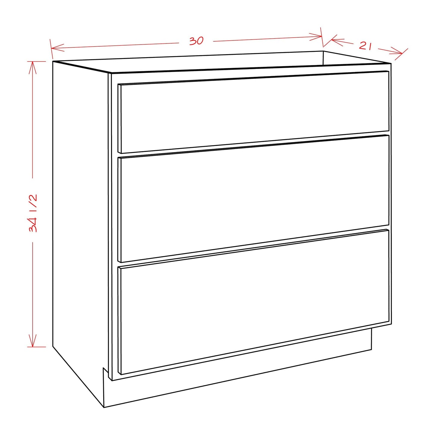 Rustic White Oak Bathroom VanitiesRustic White Oak 30" Bathroom Vanity 3-Drawer Base Cabinet