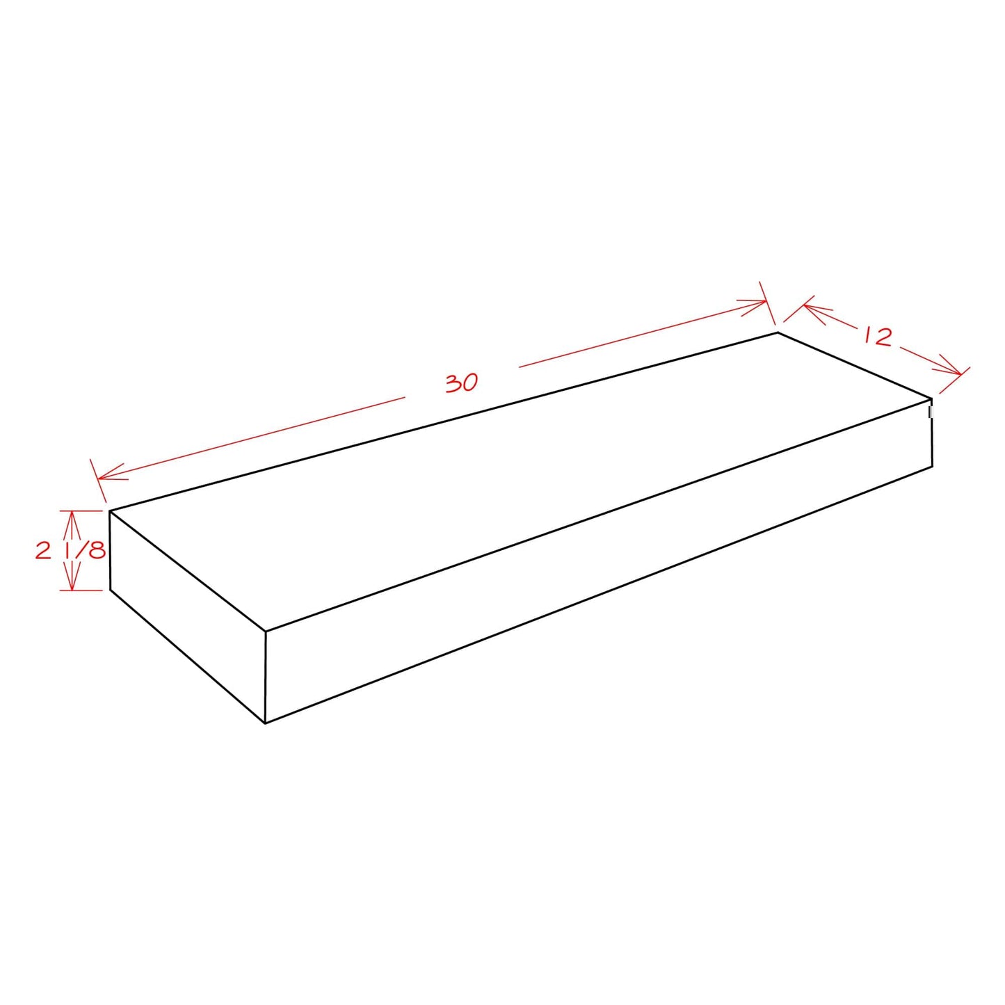 Rustic White Oak Floating ShelvesRustic White Oak 30" Floating Shelf