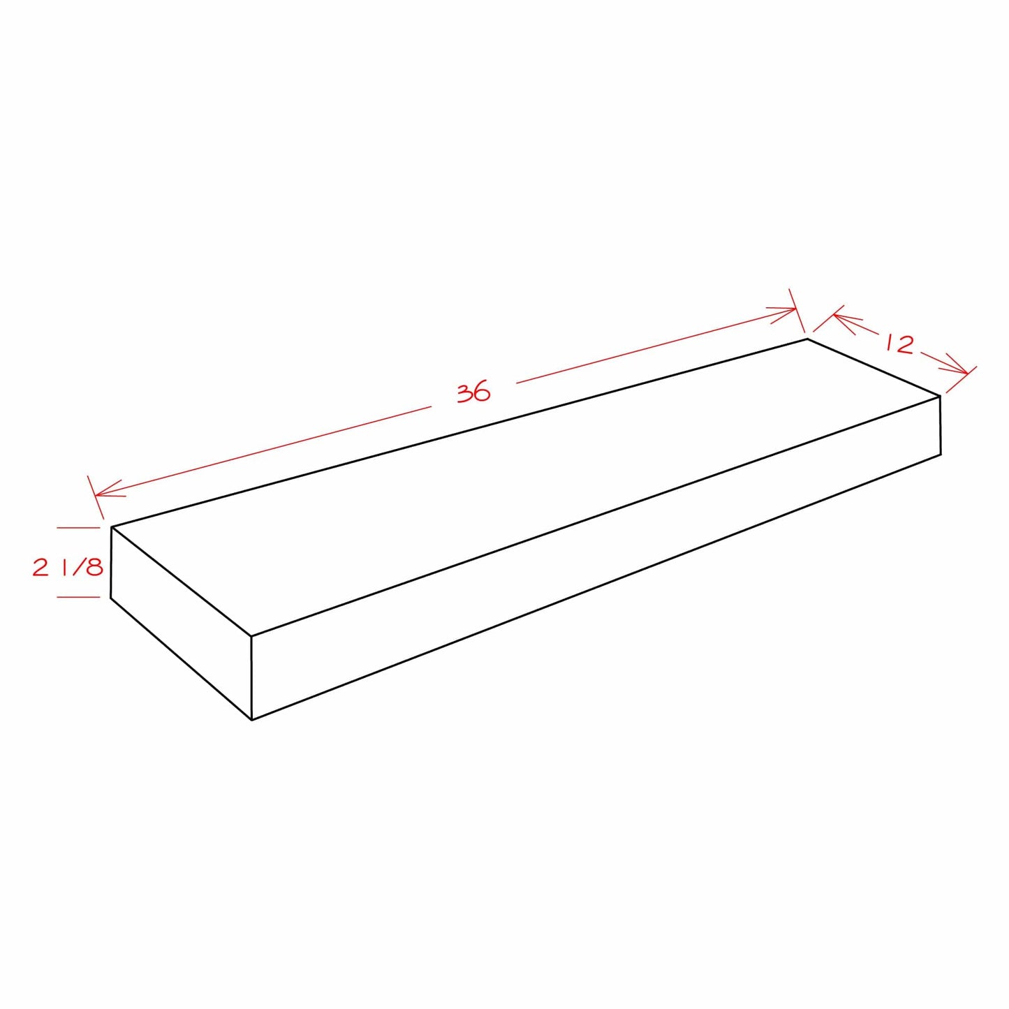 Rustic White Oak Floating ShelvesRustic White Oak 36" Floating Shelf