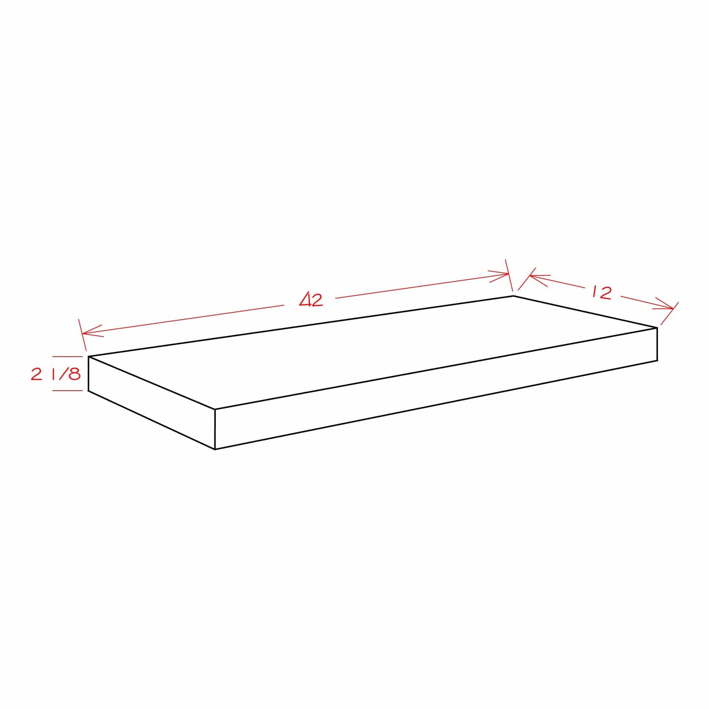 Rustic White Oak Floating ShelvesRustic White Oak 42" Floating Shelf