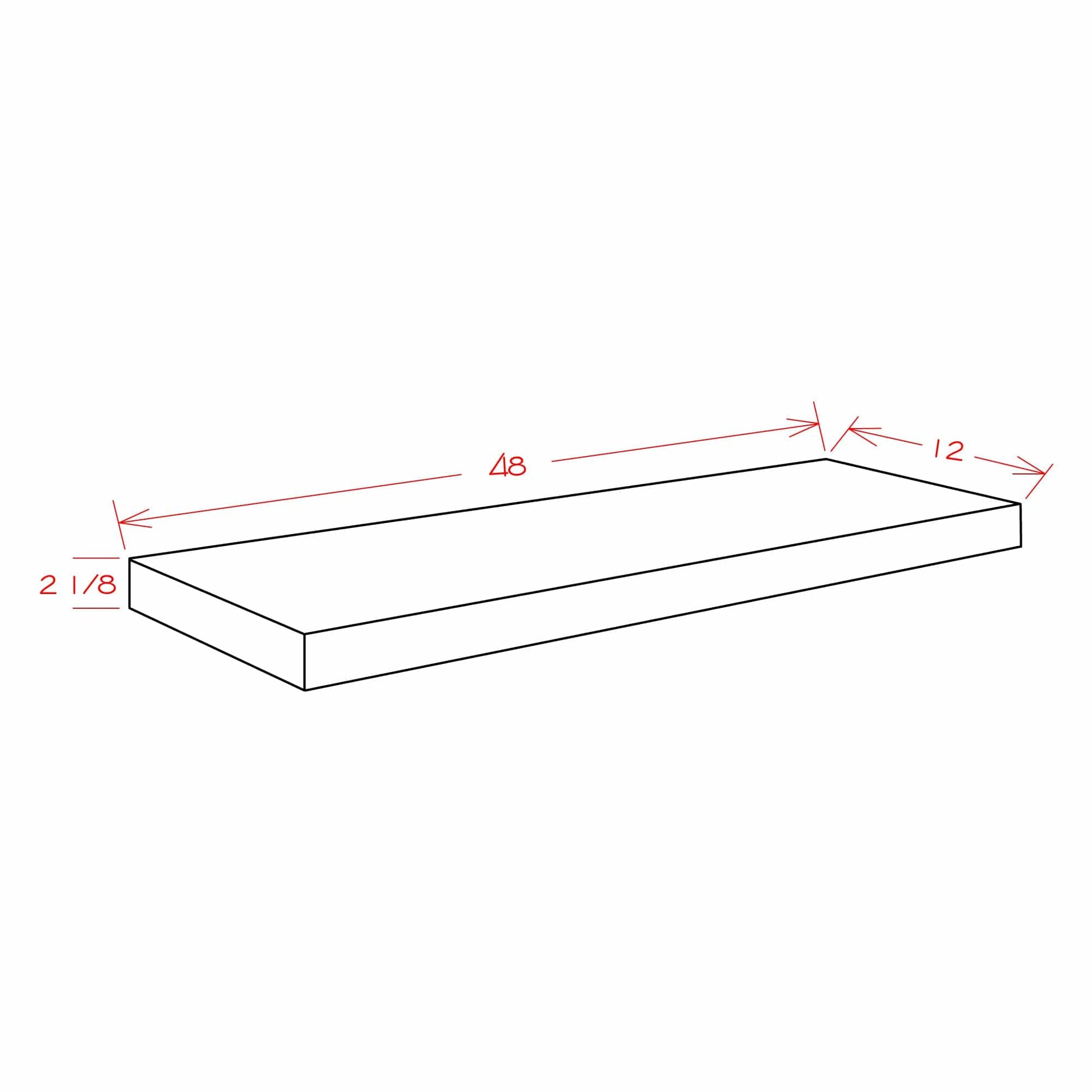 Rustic White Oak Floating ShelvesRustic White Oak 48" Floating Shelf