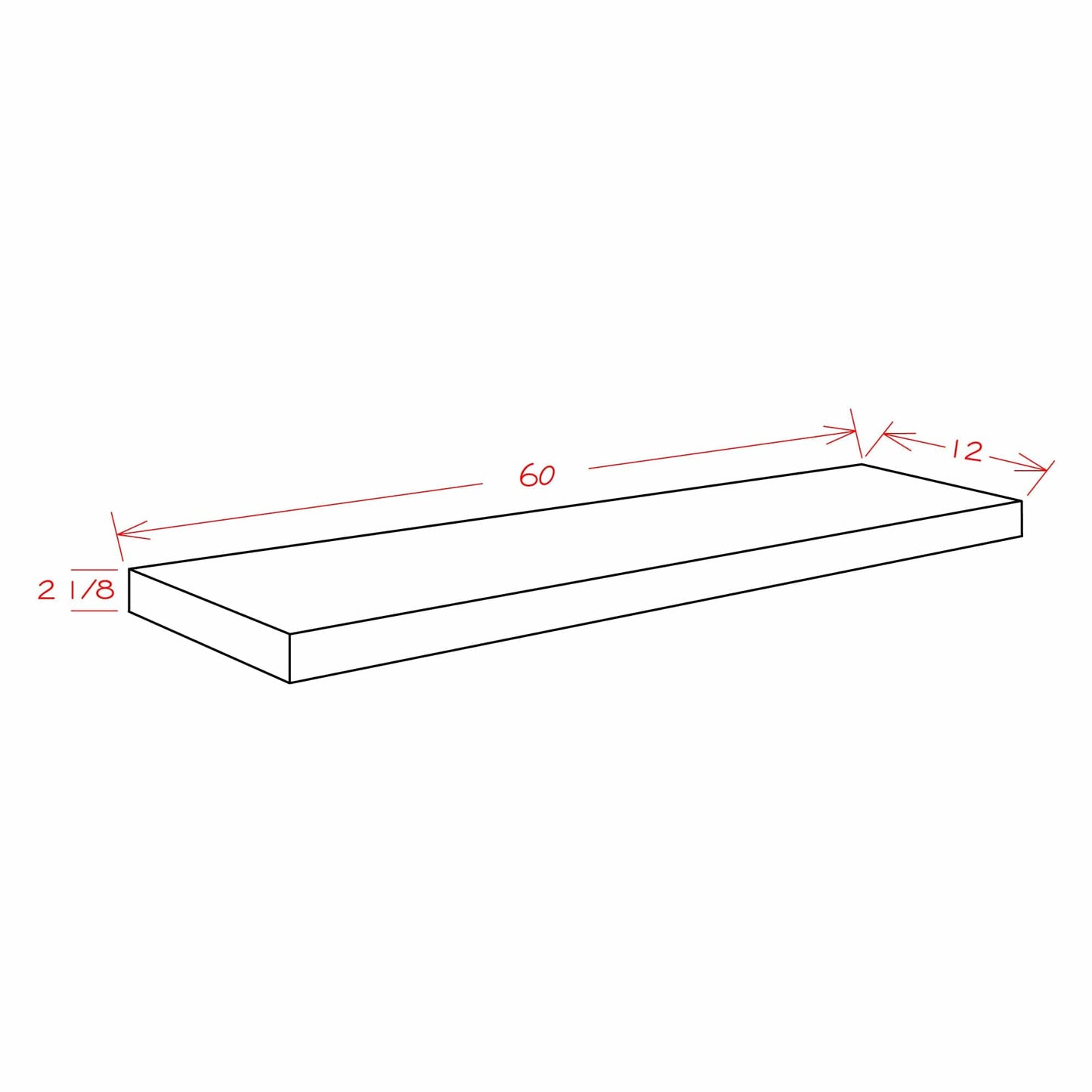 Rustic White Oak Floating ShelvesRustic White Oak 60" Floating Shelf