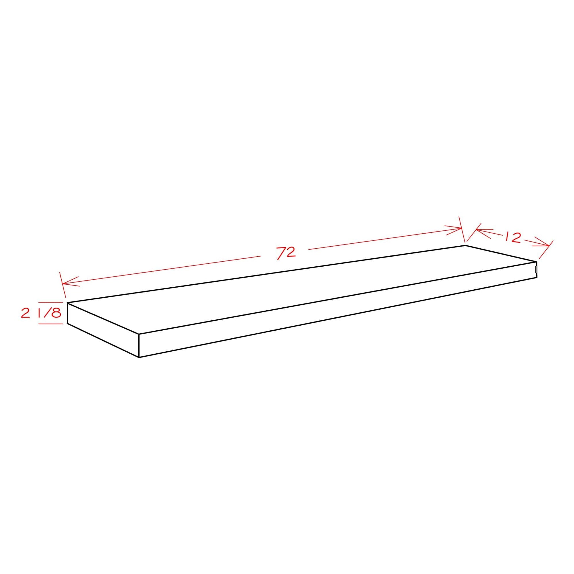 Rustic White Oak Floating ShelvesRustic White Oak 72" Floating Shelf