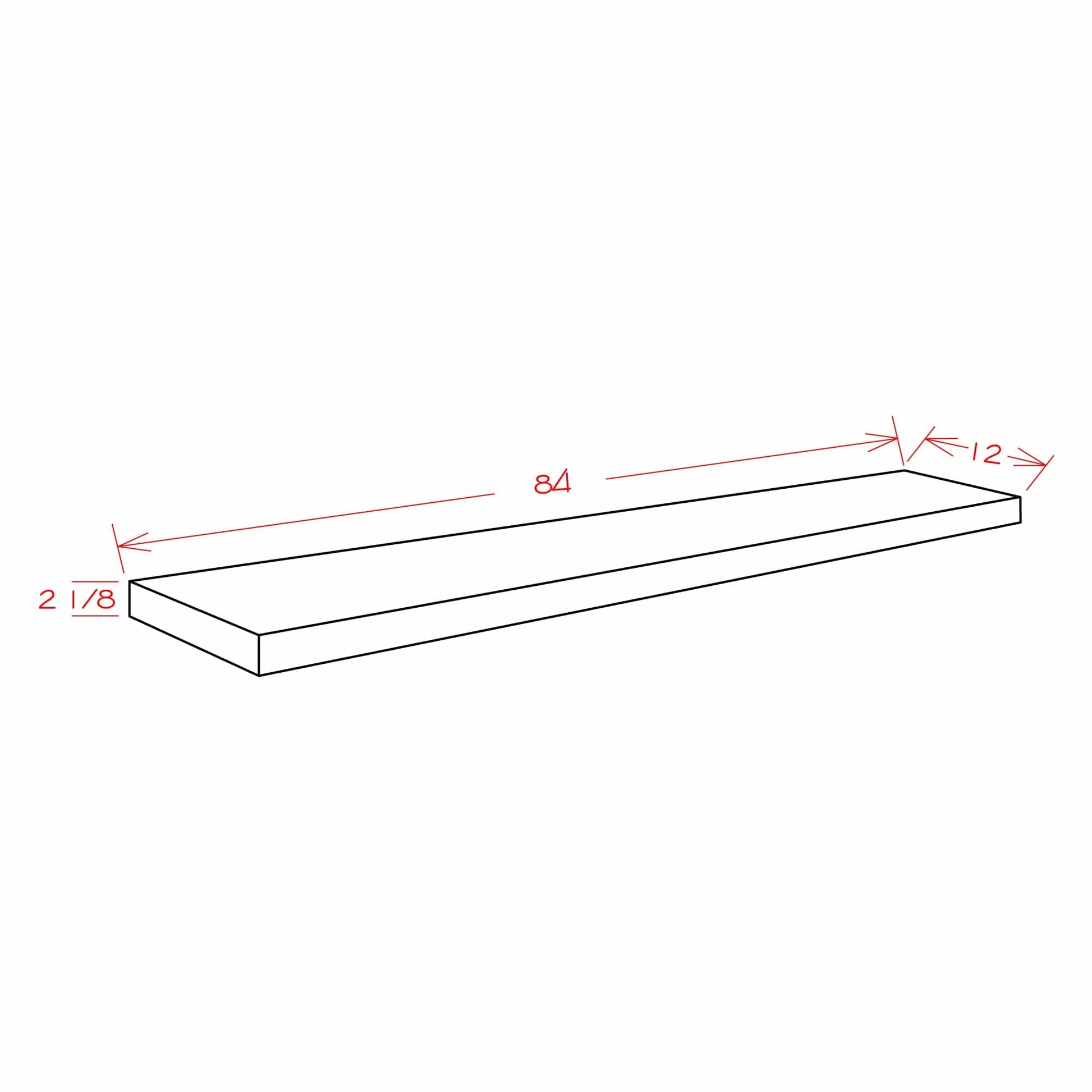 Rustic White Oak Floating ShelvesRustic White Oak 84" Floating Shelf