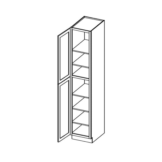 Rustic White Oak Oven and Pantry CabinetsRustic White Oak 18" x 90" Tall Pantry Linen Cabinet