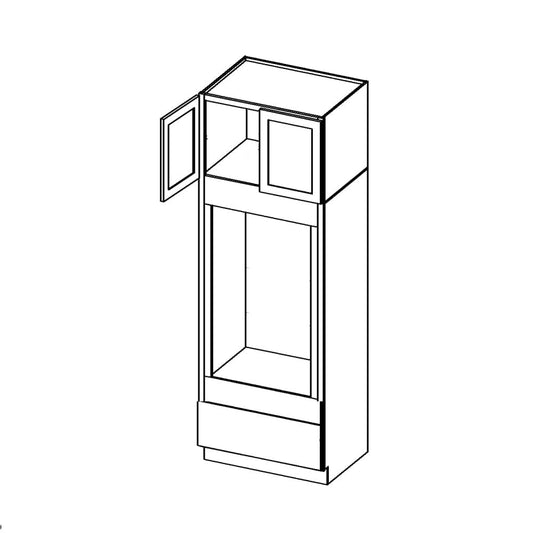 Rustic White Oak Oven and Pantry CabinetsRustic White Oak 30" x 96" Double Oven Cabinet