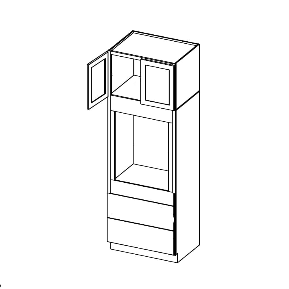 Rustic White Oak Oven and Pantry CabinetsRustic White Oak 30" x 96" Single Oven Cabinet