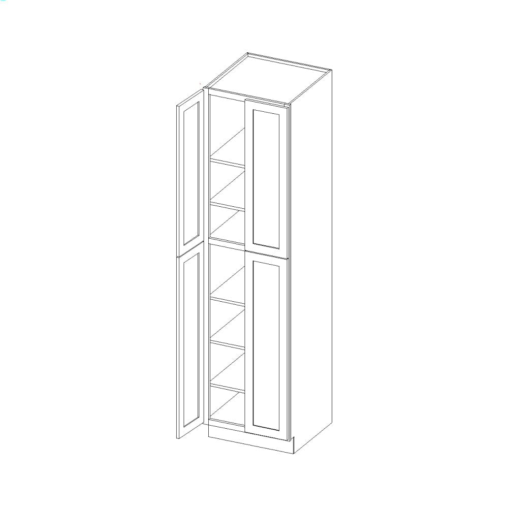 Rustic White Oak Oven and Pantry CabinetsRustic White Oak 36" x 84" Tall Pantry Linen Double Door Cabinet