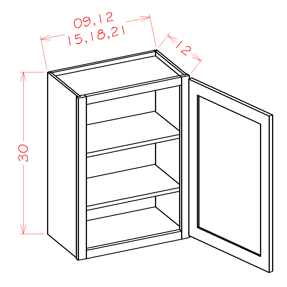 Rustic White Oak Wall CabinetsRustic White Oak 15" x 30" Wall Cabinet