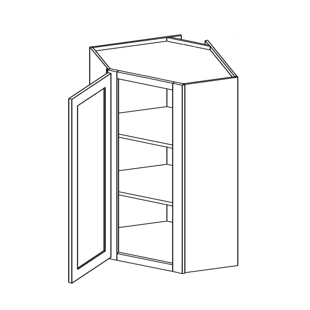 Rustic White Oak Wall CabinetsRustic White Oak 24" x 36" Diagonal Corner Wall Cabinet