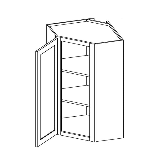 Rustic White Oak Wall CabinetsRustic White Oak 24" x 36" Diagonal Corner Wall Cabinet