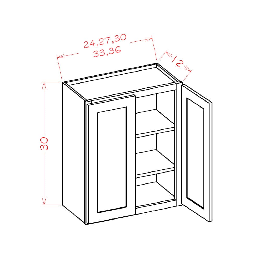 Rustic White Oak Wall CabinetsRustic White Oak 36" x 30" Wall Cabinet