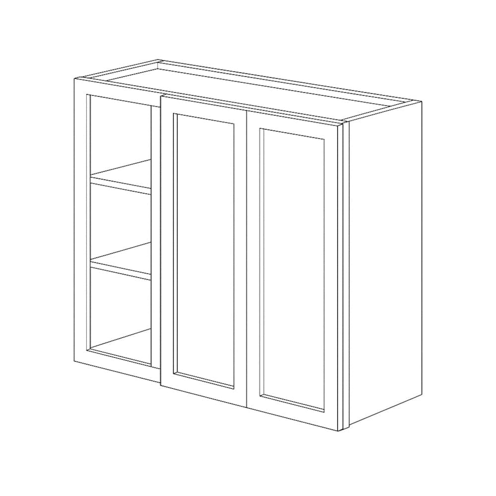 Rustic White Oak Wall CabinetsRustic White Oak 42" x 42" Blind Corner Wall Cabinet