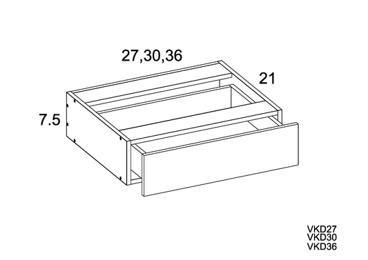 White Wood 27" Vanity Knee Drawer