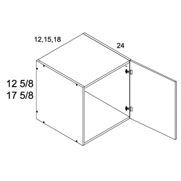 White Wood 12"W x 17 3/4"H x 24"D One Door Wall