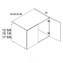 White Wood 30"W x 12 1/2"H x 24"D Two Door Wall