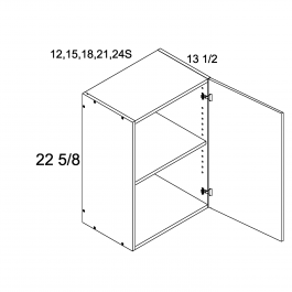 White Wood 15"W x 22 5/8"H x 13.5"D One Door Wall