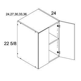 White Wood 30"W x 22 5/8"H x 24"D Two Door Wall