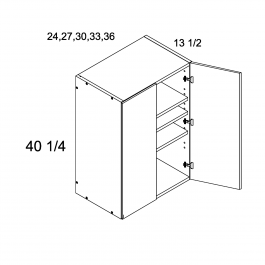 Dark Wood 24"W x 40 1/4"H x 13.5"D Two Door Wall