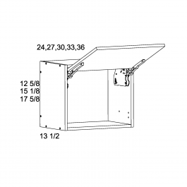 Grey Wood 30"W x 15 1/8"H x 13.5"D Wall Flip Up Door