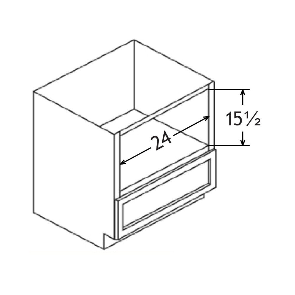 Unfinished Shaker 27" Base Microwave Cabinet
