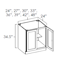 Natural Shaker 36" Double Door Full Height Base Cabinet