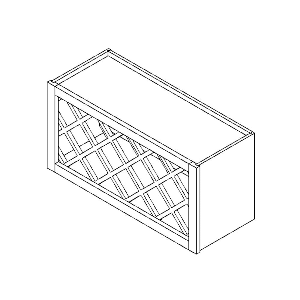 Sage Green Shaker 30" x 15" Lattice Wine Rack