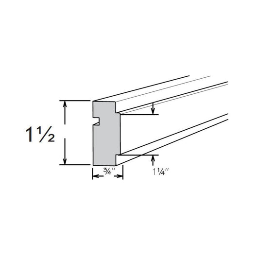 Sage Green Shaker Square Chair Rail Molding 1-1/2" x 3/4" x 96"